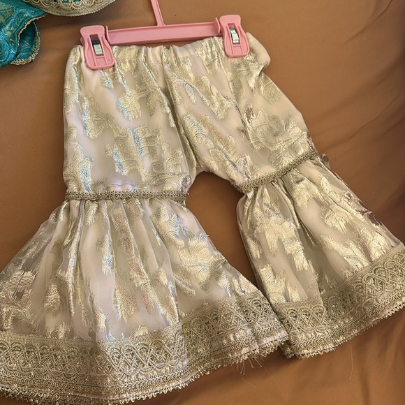 Elegant Teal and Cream Kids Matching Set - Picture 4 of 5